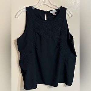 Loft Black Sleeveless Dress Shirt - LP